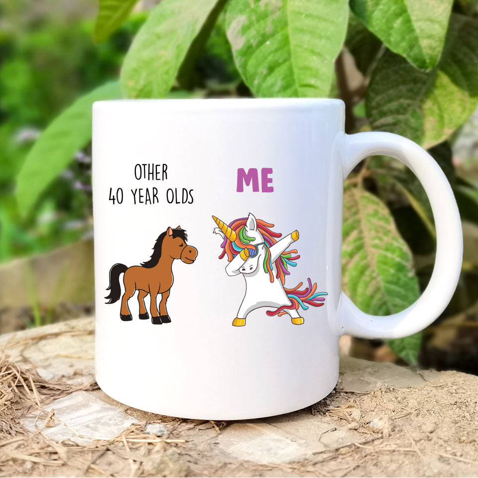 Funny 40 years Old Unicorn Mug, 40th Birthday Gift, 40th Birthday Mug,   Shedarts
