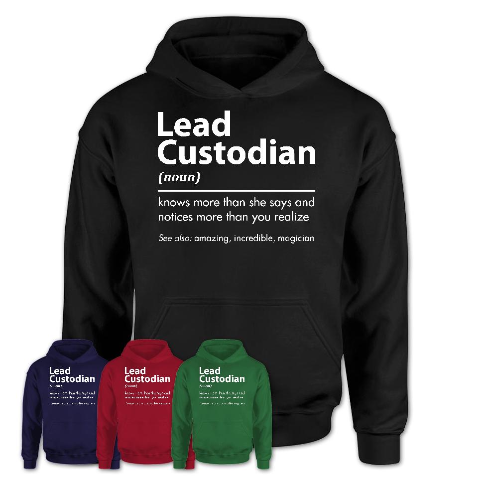 Funny Lead Custodian Definition Shirt New Job Gift for Lead
