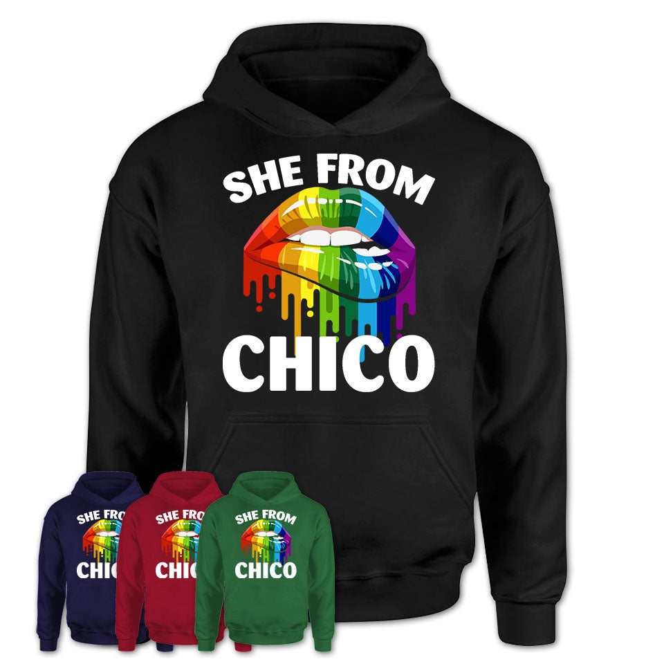 She From Chico California T-Shirt LGBT Pride Sexy Lips Gift Shirt – Shedarts