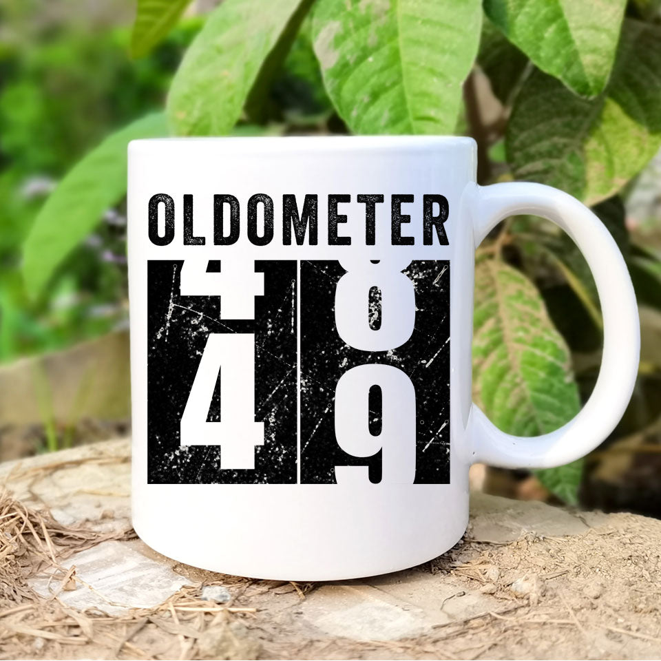 Oldometer 49 Mug, Turning 49 Mug, 49th Birthday Gift, 49 years Old Gif –  Shedarts