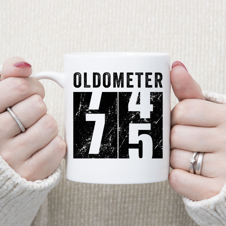 Oldometer 75 Mug, Turning 75 Mug, 75th Birthday Gift, 75 years Old Gif   Shedarts
