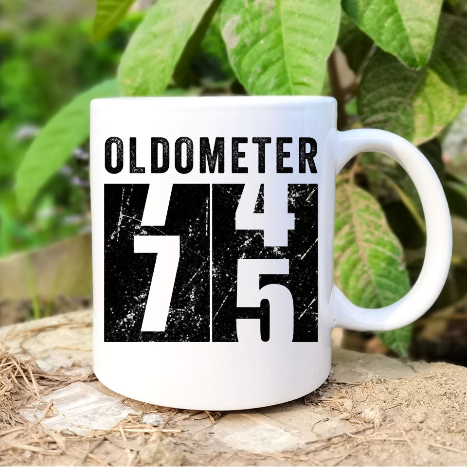 Oldometer 75 Mug, Turning 75 Mug, 75th Birthday Gift, 75 years Old Gif –  Shedarts