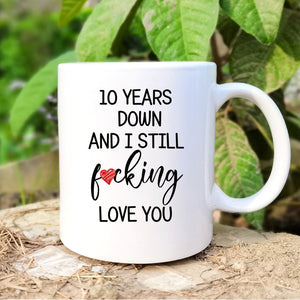 Personalized 10 years Anniversary Mug, 10th Anniversary Gift for Husband, Couple Mug for 10th Anniversary