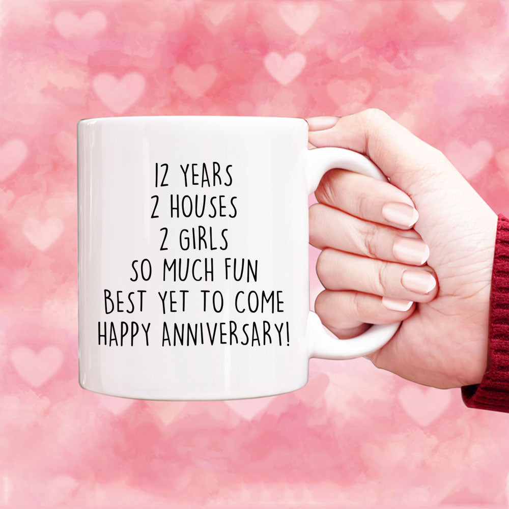 Happy 12th Wedding Anniversary Matching Gift For Couples graphic Coffee Mug  by Art Grabitees - Pixels