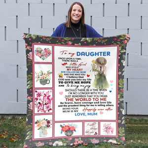 Special Gift For Daughter, Watercolor Flower Blanket, Birthday Gift For My Daughter, 21St Birthday Gifts For Daughter