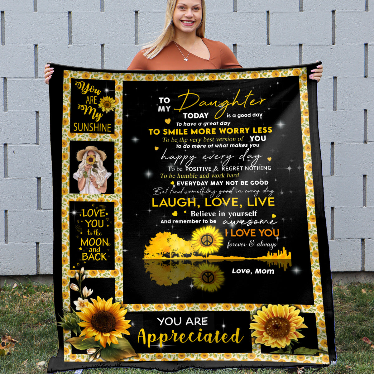 Sunflower Blanket For Daughter Birthday Gift For My Daughter