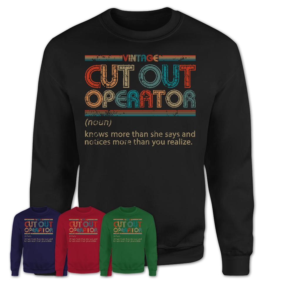 Cut Out Operator Definition Vintage Retro Colors Shirt, Coworker