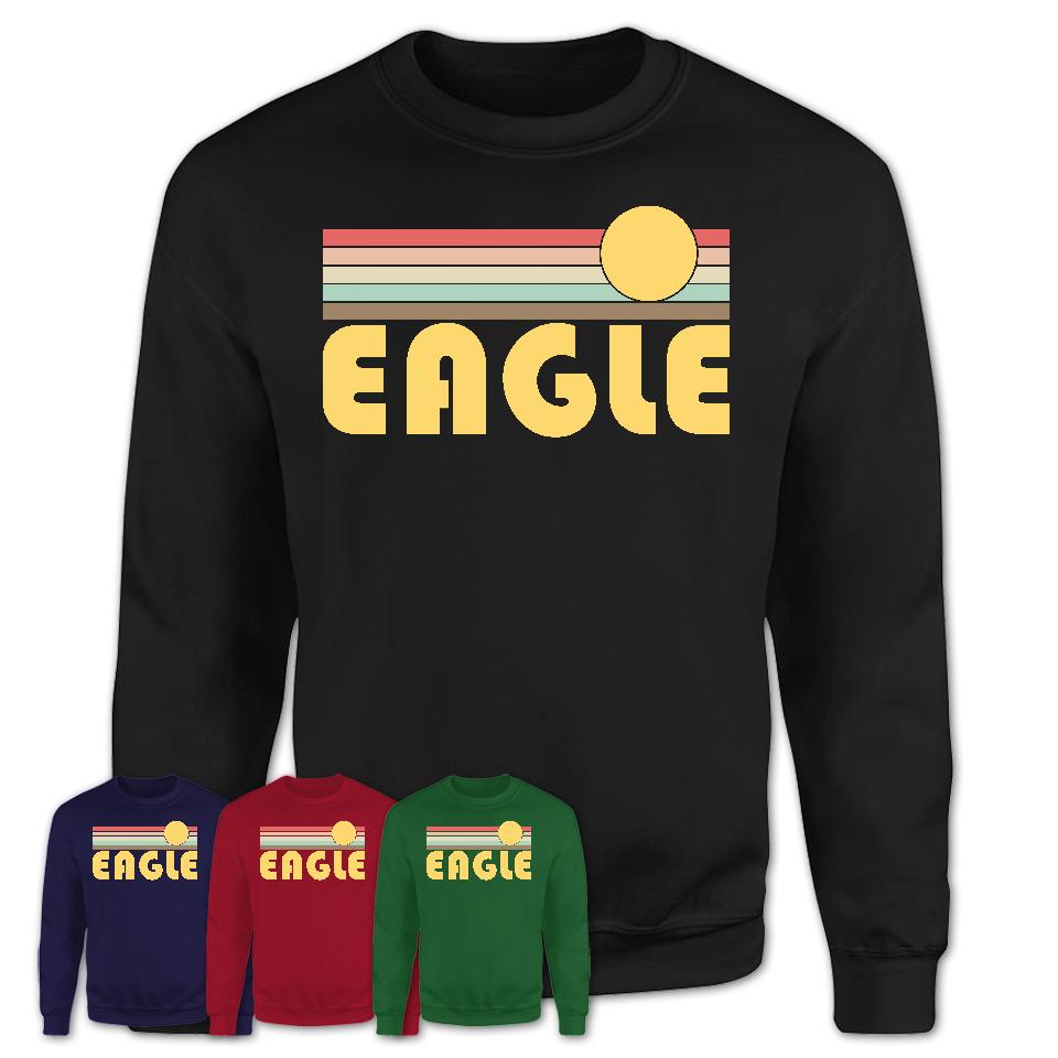 : Retro Style Eagles Vintage Colors T-Shirt : Clothing