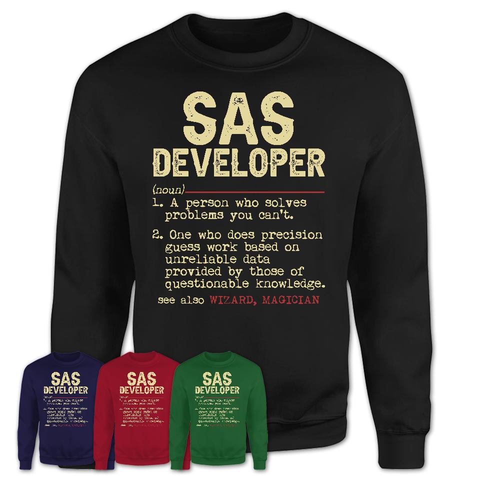 Vintage Sas Developer Definition Shirt, Funny Coworker Gift Idea for S –  Shedarts