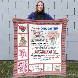 To My Daughter Blanket, Watercolor Flower Blanket, Birthday Gift For My Daughter, 21St Birthday Gifts For Daughter