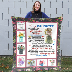 Watercolor Flower Blanket, Birthday Gift For My Daughter, Birthday Gift For Daughter In Law, To My Daughter Blanket