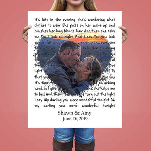 Personalized Song Lyrics Wall Art, Custom Photo Prints for Couple, Last Minute Anniversary Gifts