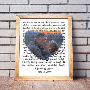 Personalized Song Lyrics Wall Art, Custom Photo Prints for Couple, Last Minute Anniversary Gifts