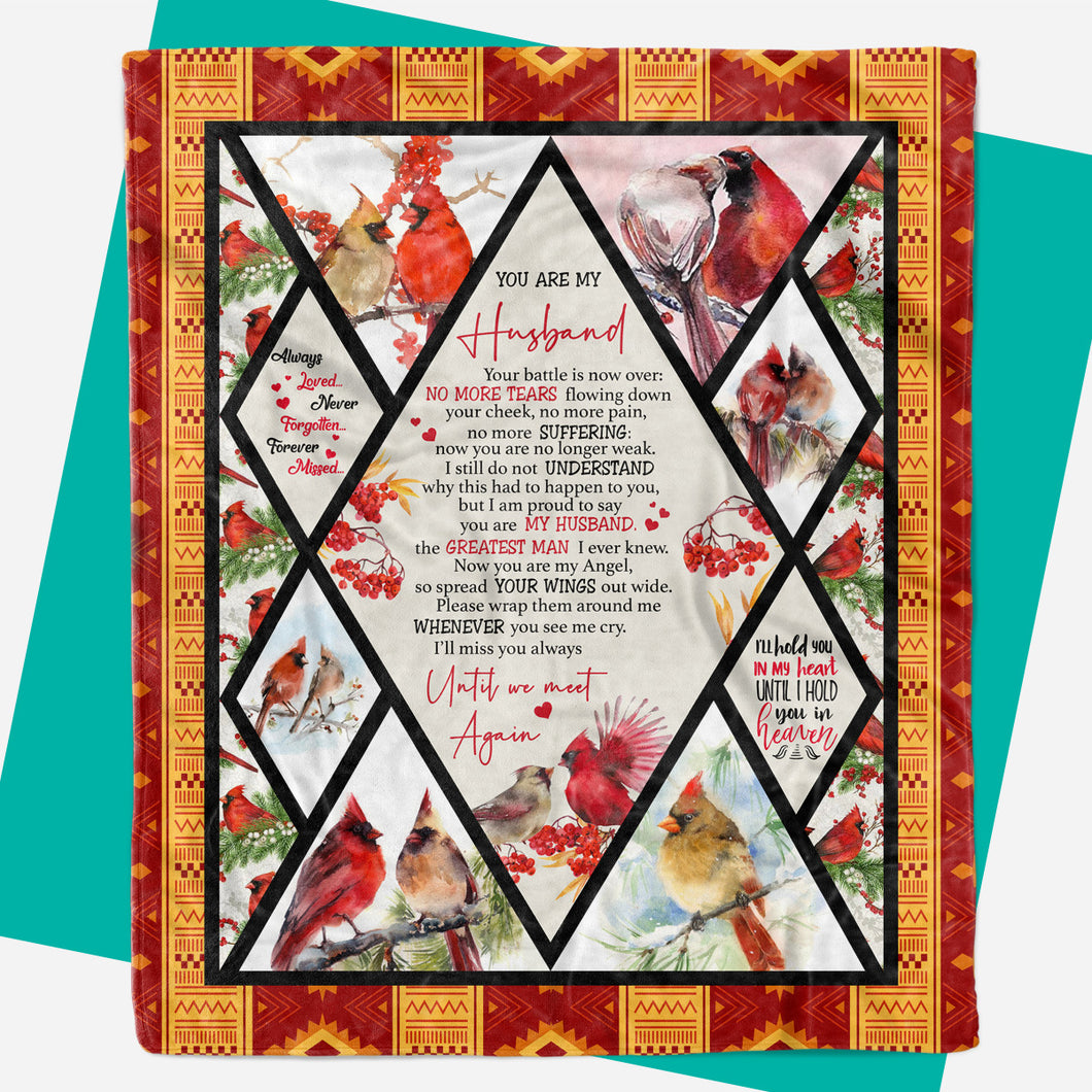 Cardinal Bird Blanket for Husband, Mens Anniversary Gift Ideas