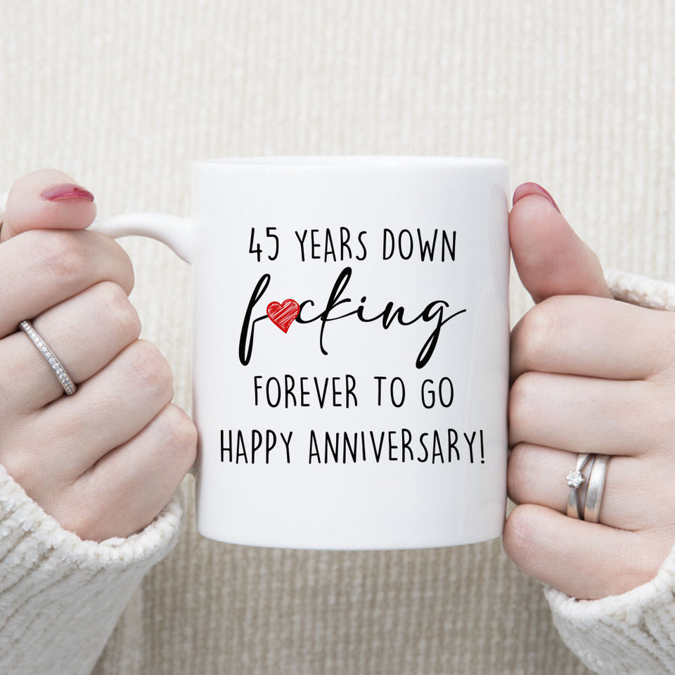 Custom 45 years Anniversary Mug, 45th Anniversary Gift for Husband, Couple Mug for 45th Anniversary