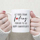 Custom 62 years Anniversary Mug, 62nd Anniversary Gift for Husband, Couple Mug for 62nd Anniversary