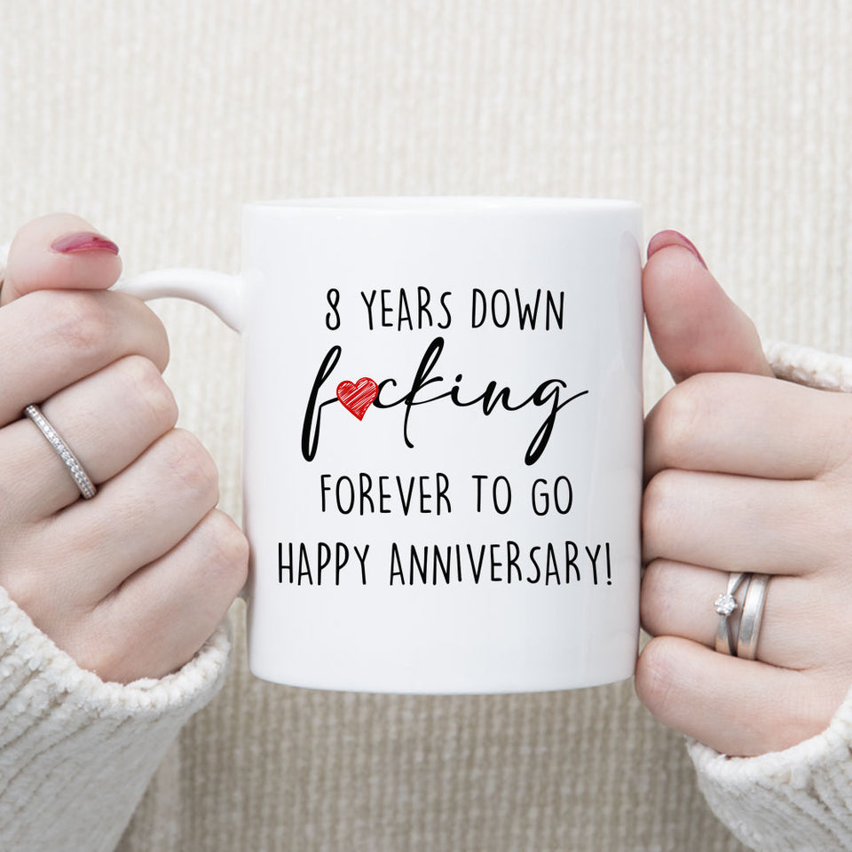 Custom 8 years Anniversary Mug, 8th Anniversary Gift for Husband, Couple Mug for 8th Anniversary