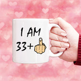 Funny 34 years Old Mug, 34th Birthday Gift, 34th Middle Finger Birthday Mug