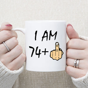 Funny 75 years Old Mug, 75th Birthday Gift, 75th Middle Finger Birthday Mug