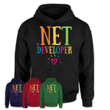 .Net Developer Rainbow Lettering Heart Shirt, Employee Appreciation Gifts