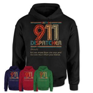 911 Dispatcher Definition Vintage Retro Colors Shirt, Coworker Birthday Gift TShirt