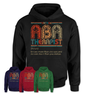 Aba Therapist Definition Vintage Retro Colors Shirt, Coworker Birthday Gift TShirt