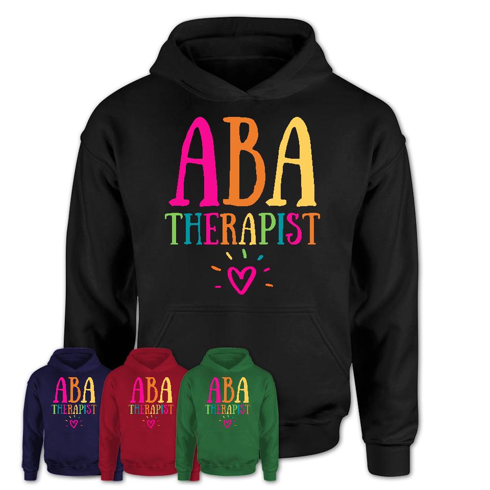 Aba Therapist Rainbow Lettering Heart Shirt, Employee Appreciation Gifts