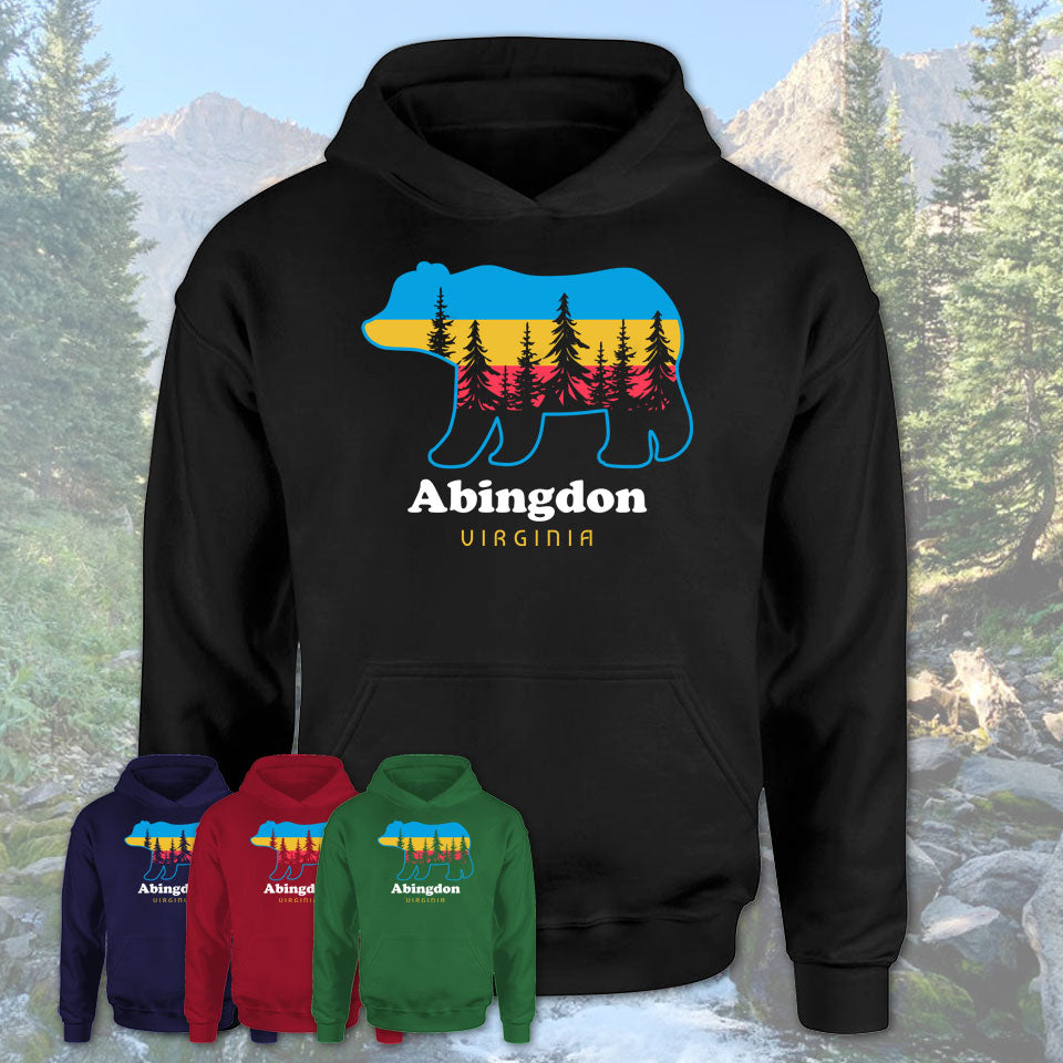 Abingdon Virginia Funny Mountain Hiking Camping Adventure Bear Pattern Vintage Gift Shirt