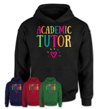 Academic Tutor Rainbow Lettering Heart Shirt, Employee Appreciation Gifts