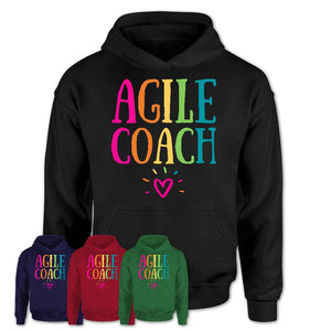 Agile Coach Rainbow Lettering Heart Shirt, Employee Appreciation Gifts