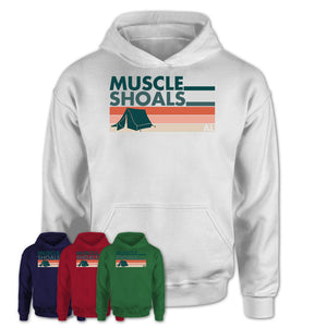Alabama Muscle Shoals Camping Shirt for Family Teammates Vintage Retro Colors