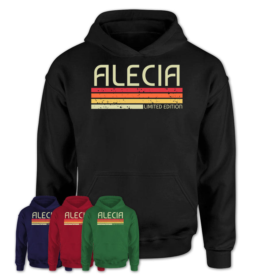 Alecia Gift Custom Name Retro Vintage Birthday T-Shirt