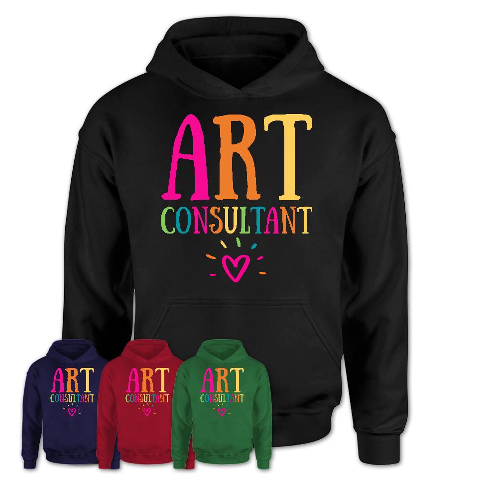 Art Consultant Rainbow Lettering Heart Shirt, Employee Appreciation Gifts