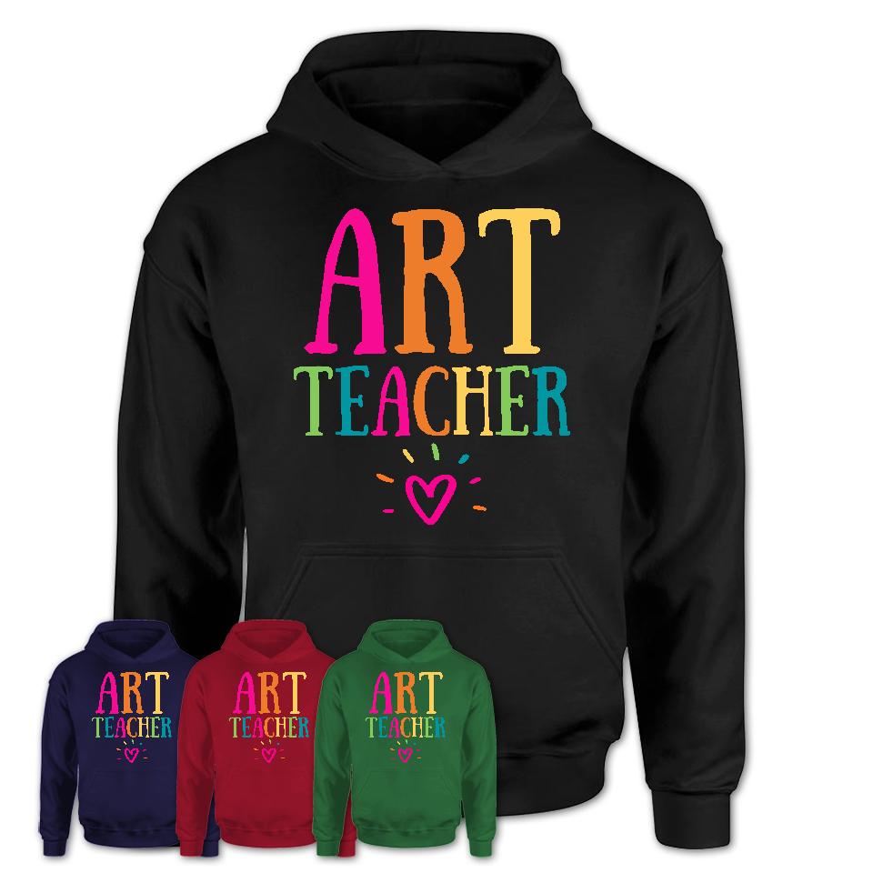 Art Teacher Rainbow Lettering Heart Shirt, Employee Appreciation Gifts