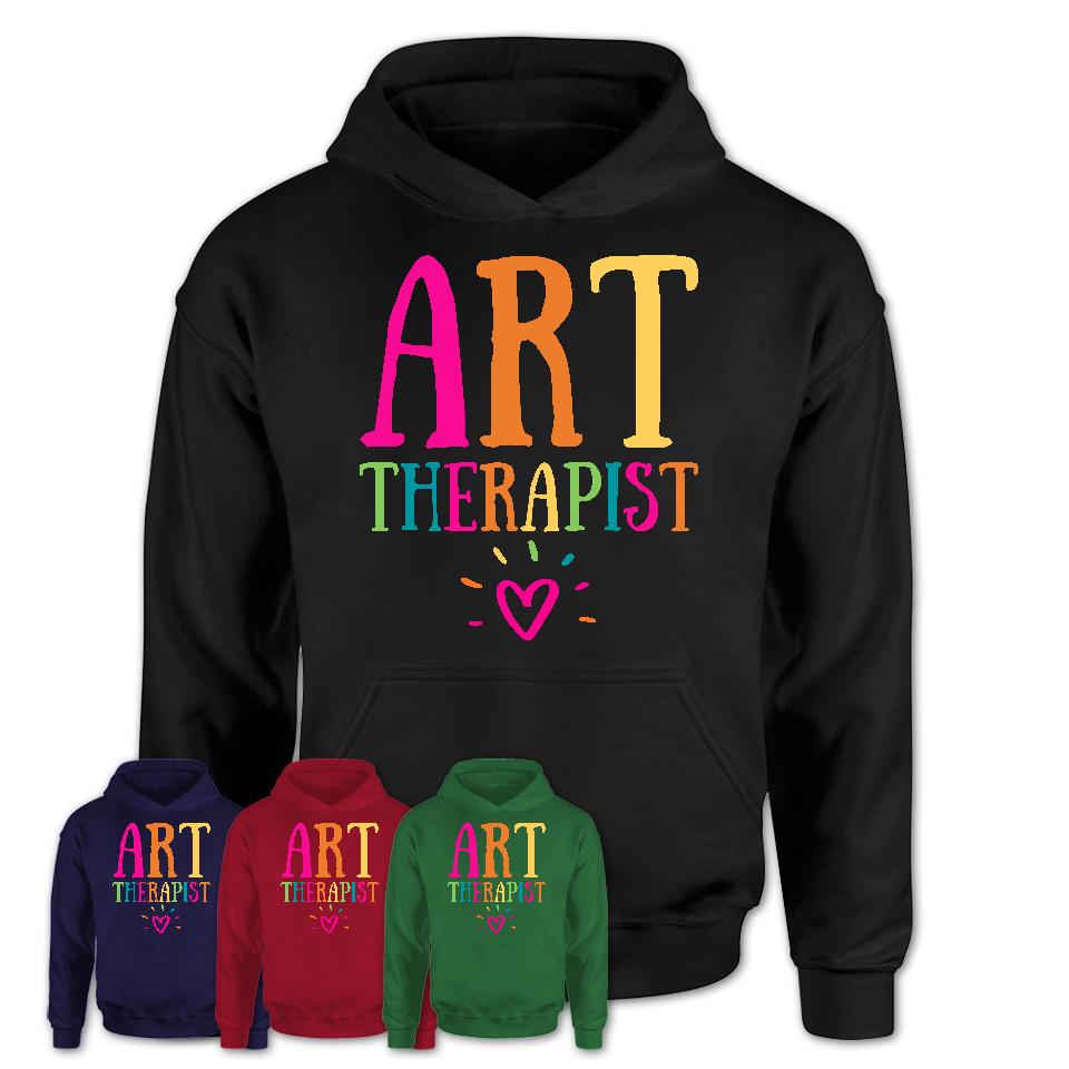 Art Therapist Rainbow Lettering Heart Shirt, Employee Appreciation Gifts