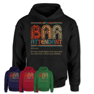Bar Attendant Definition Vintage Retro Colors Shirt, Coworker Birthday Gift TShirt