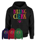 Billing Clerk Rainbow Lettering Heart Shirt, Employee Appreciation Gifts