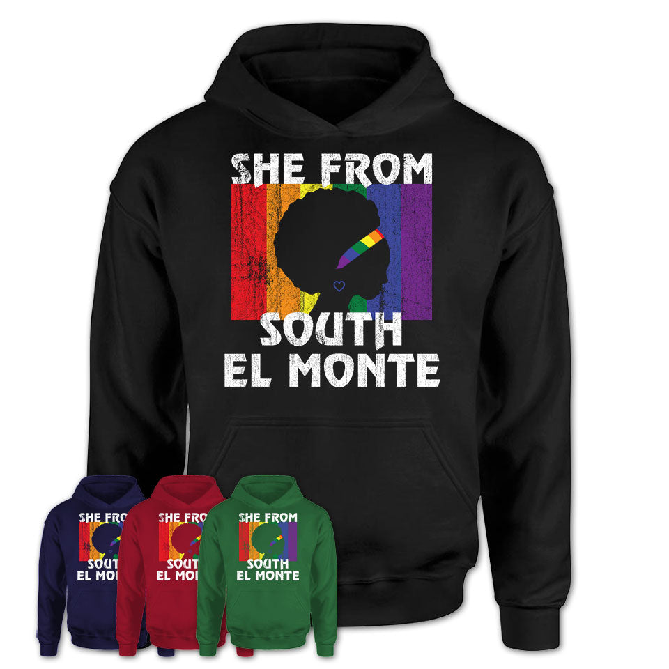 Black Girl She From South El Monte California Shirt LGBT Pride Gift