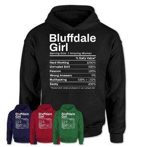 Bluffdale Girl Utah Nutrition Facts Proud Vintage Sport Born Living City Home Roots USA Gift Women T-Shirt