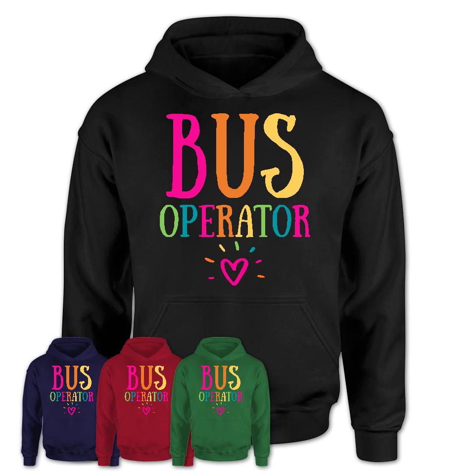 Bus Operator Rainbow Lettering Heart Shirt, Employee Appreciation Gifts