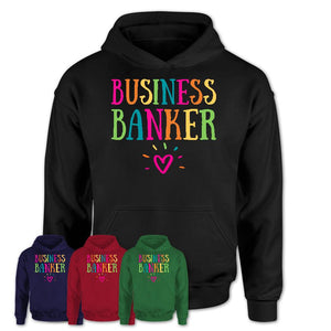 Business Banker Rainbow Lettering Heart Shirt, Employee Appreciation Gifts
