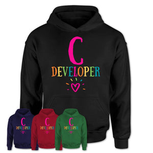 C Developer Rainbow Lettering Heart Shirt, Employee Appreciation Gifts