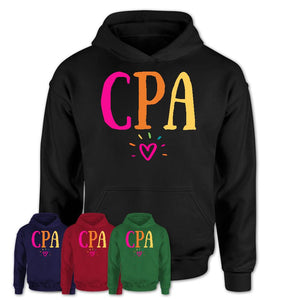 CPA Rainbow Lettering Heart Shirt, Employee Appreciation Gifts