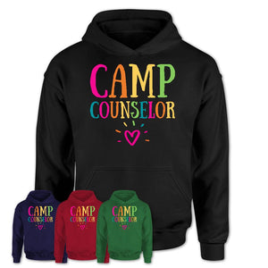 Camp Counselor Rainbow Lettering Heart Shirt, Employee Appreciation Gifts