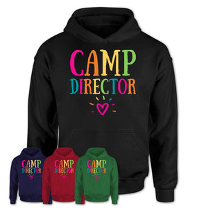 Camp Director Rainbow Lettering Heart Shirt, Employee Appreciation Gifts