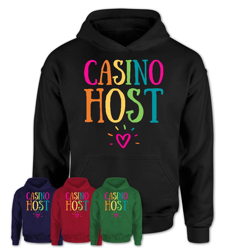 Casino Host Rainbow Lettering Heart Shirt, Employee Appreciation Gifts