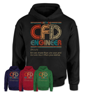 Cfd Engineer Definition Vintage Retro Colors Shirt, Coworker Birthday Gift TShirt