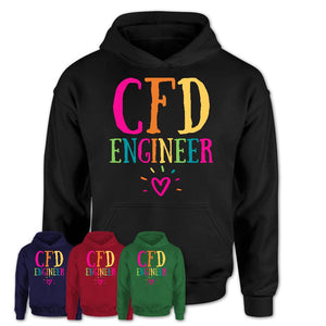 Cfd Engineer Rainbow Lettering Heart Shirt, Employee Appreciation Gifts