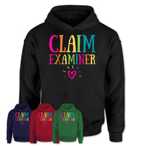 Claim Examiner Rainbow Lettering Heart Shirt, Employee Appreciation Gifts