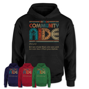 Community Aide Definition Vintage Retro Colors Shirt, Coworker Birthday Gift TShirt